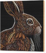 Profile Of A Hare Wood Print