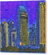 San Diego In Abstract Wood Print