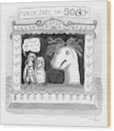 Punch, Judy And Socky Wood Print