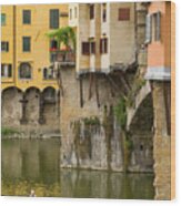 Punt Boats On The Arno River Wood Print