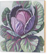 Purple Cabbage Painting Wood Print