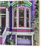 Purple House Wood Print