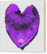 Purple Love Art - Big Violet Heart Wood Print