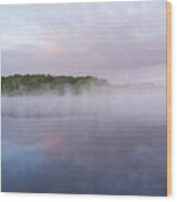 Putnamville Reservoir Danvers Massachusetts Misty Sunrise Wood Print