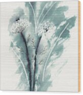 Queen Anne's Lace In Ink Wood Print