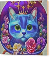 Queen Cat Wood Print