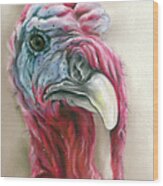 Quirky Turkey Gobbler Portrait Wood Print