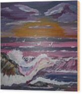 Raging Sea Painting # 363 Wood Print