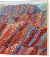 Rainbow Mountains Wood Print