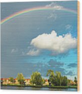 Rainbow Over Gouda Wood Print