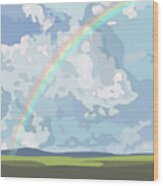 Rainbow Wood Print