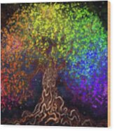 Rainbow Tree Of Life Wood Print