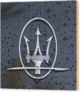 Rainy Maserati Wood Print