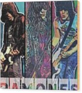 Ramones Pop Art Collage Ii Wood Print