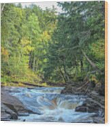 Rapids On The Presque Isle River Wood Print