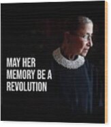 Rbg - Ruth Bader Ginsburg Wood Print