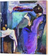 Reading Woman In Violet Dress By Henri Matisse 1898 Wood Print