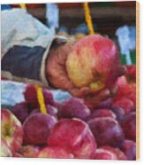 Red Apples At Byward Market, Ottawa Wood Print