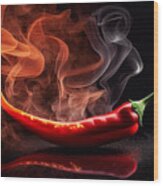 Red Hot Chili Pepper Wood Print