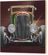 Red Hot Rod Coup Wood Print