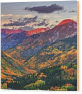 Red Mountain Pass Sunset Wood Print
