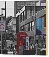 Red Police Box, Glasgow Wood Print