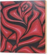 Red Rose Lips. Wood Print