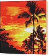 Red Sky At Night Wood Print