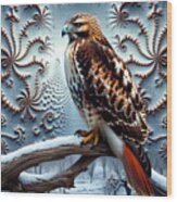 Red-tailed Fractal Sovereign Wood Print