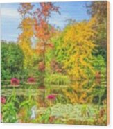 Reflections Of Claude Monet Wood Print