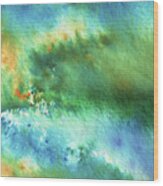 Reflections Of The Nature Watercolor Contemporary Abstract Art Wood Print