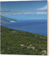 Remote Village Near The City Of Rabac At The Cost Of The Mediterranean Sea In Istria In Croatia Wood Print