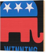 Republican Gop Elephant Winning Wood Print