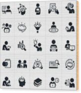 Research Icons Wood Print