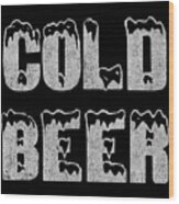 Retro Cold Beer Wood Print