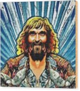 Retro Comic Style Artwork Highly Detailed Billy Connolly 1 Wood Print