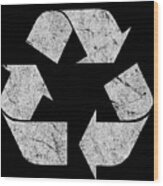 Retro Recycle Logo Wood Print