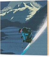 Retro Revelstoke Ski Poster Wood Print
