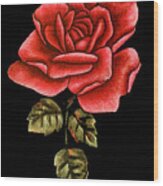 Retro Rose Wood Print