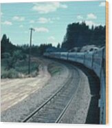 Vintage Railroad - Riding Amtrak Over Donner Summit Wood Print