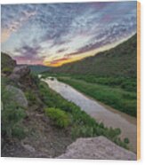 Rio Grande Through A Big Bend Sunset Wood Print