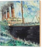 Rms Titanic White Star Line Ship Wood Print