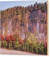 Roark Bluff At Steel Creek And Peak Arkansas Fall Colors Wood Print