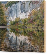 Roark Bluff Autumn Reflections Along The Buffalo River Wood Print