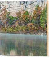 Roark Bluff Lined In Autumn Color Panorama Wood Print
