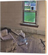 Room With A View - Abandoned Nd Farm Bedroom Wood Print