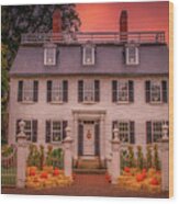 Ropes Mansion Is Ready For Halloween Wood Print