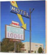 Route 66 - Luna Lodge - Albuquerque Wood Print