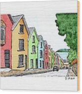 Row Of Colorful Houses Wood Print