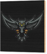 Rubino Brand Angel 1 Logo Tattoo Skull Tees Owl Bird Wood Print